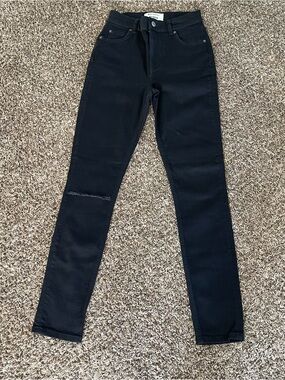 Reformation High & Skinny Jeans Faded Black Destroyed Women's Size 24 Distressed